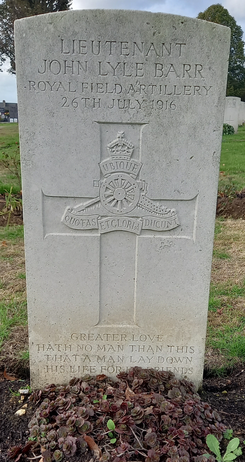 © Iain Finch: Licensor: Iain Finch John Lyle Barr headstone